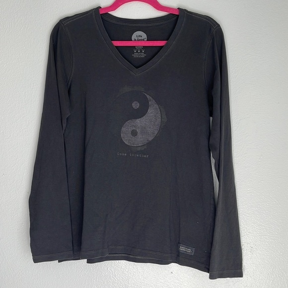 LIFE IS GOOD Ying Yang long Sleeve T-Shirt - Picture 1 of 8